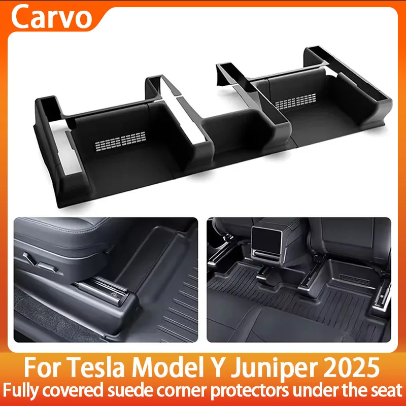 

For Tesla Model Y Juniper 2025 TPE Under Seat Corner Guard Seat Slide Rails Protector Cover Anti-Kick Decor Flocking Accessorie