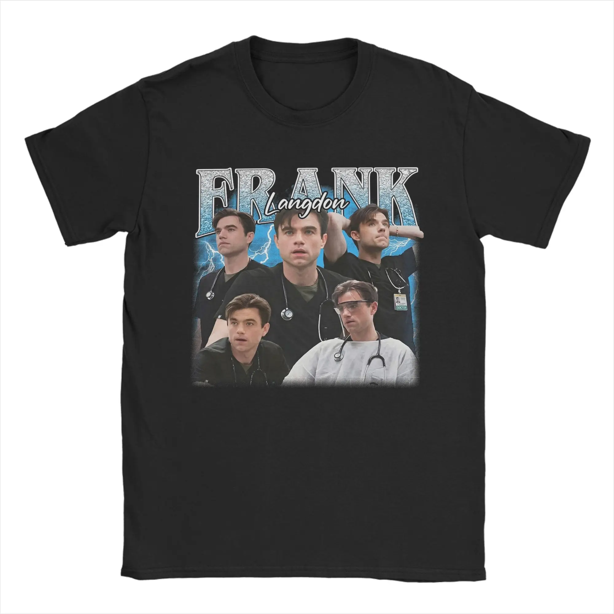 Dr Frank Langdon The Pitt Tv Show T Shirt Men's  100% Cotton Novelty T-Shirt Crewneck  Tee Shirt Short Sleeve Clothes Printed