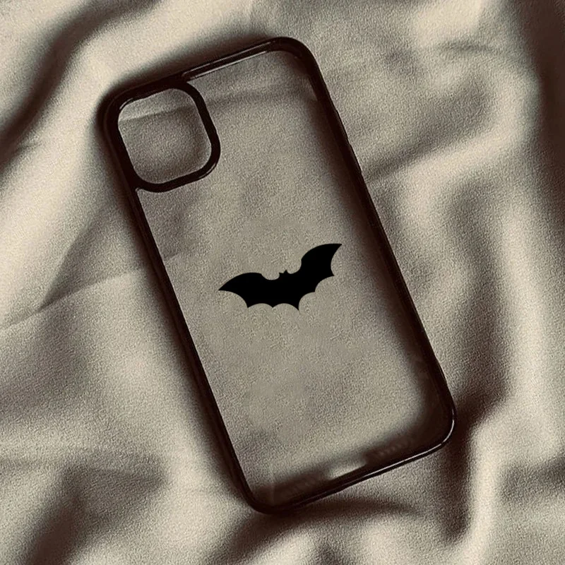 Bat Spider Pattern Clear Phone Case For iPhone 16 17 15 14 11 Pro Max 13 12 MINI 17 Air 7 8 SE2 Shockproof Hard Cover