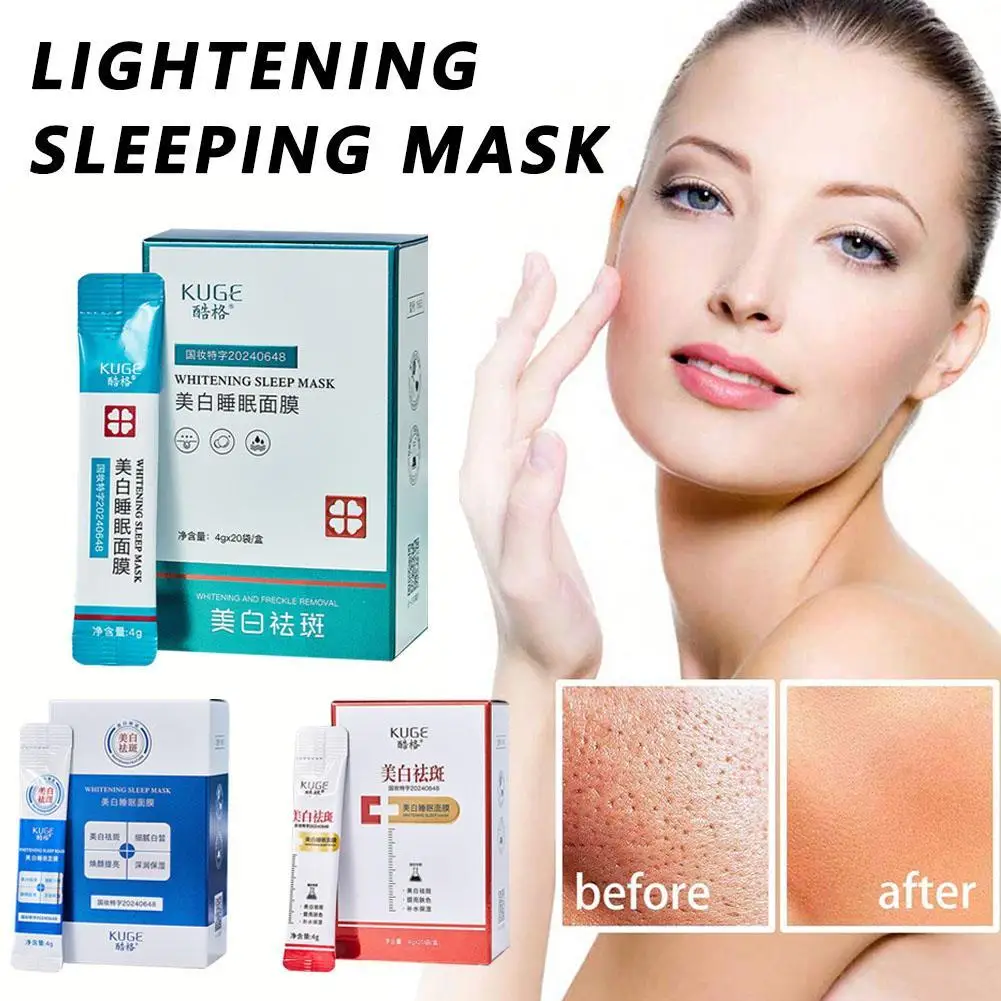 20pcs/box Whitening Freckle Sleep Facial Mask Fade Black Spots Brightening Skin Tone Moisturizing Korean Cosmetics