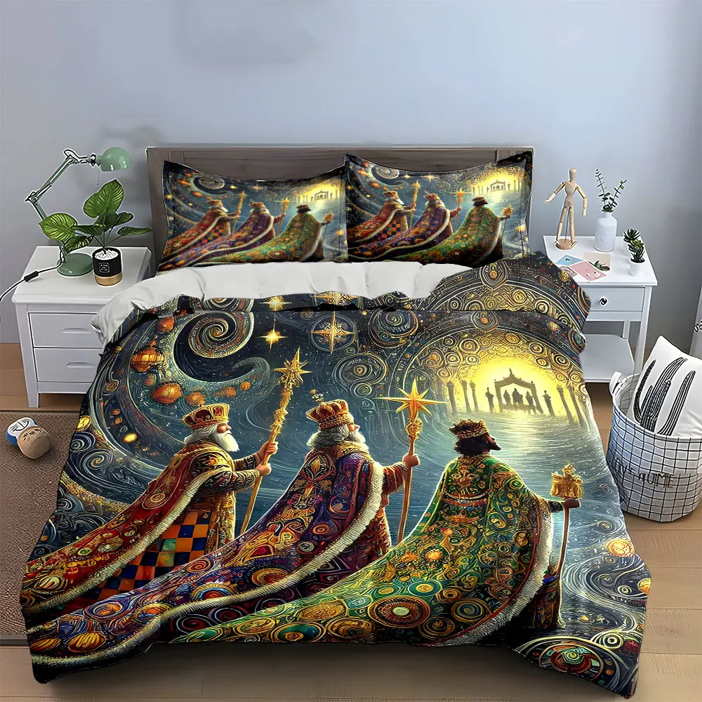 

"Three Kings Festive Decor Set" Multiple sizes kid's and adults' bedroom Exquisite 3PC bedding set, gift