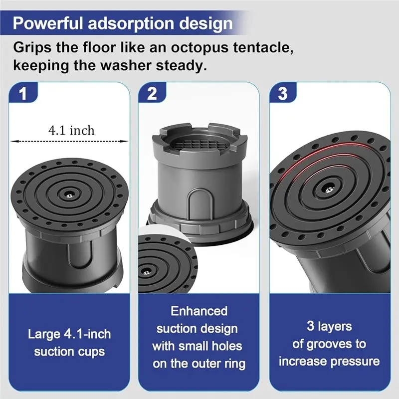 ABJT-Anti Vibration Pads Adjustable Height Stops Antivibration Stabilizer Support Feet