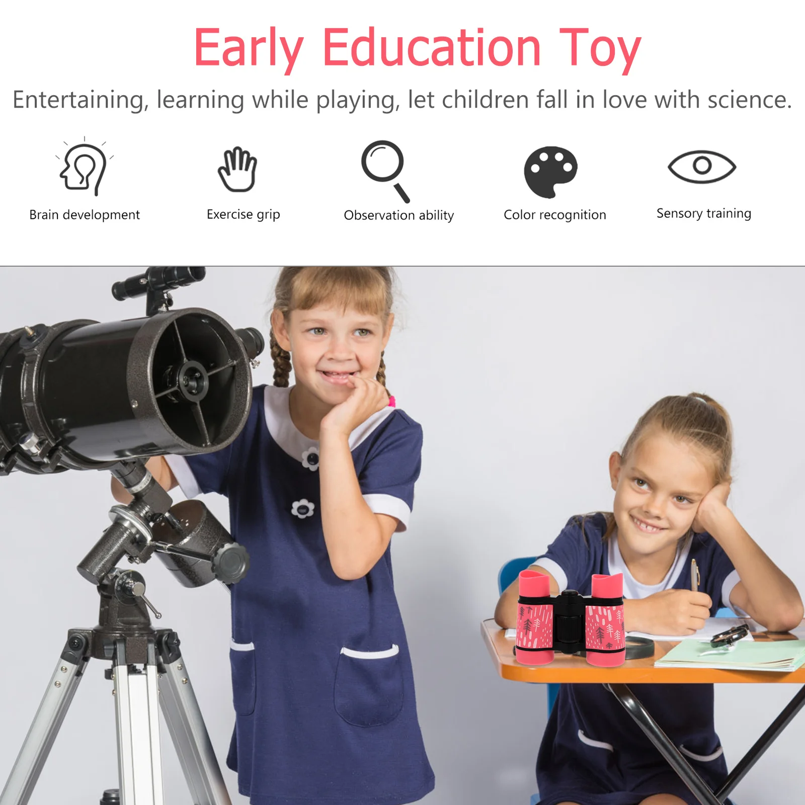 

1Pcs Children Durable Rubber Coated Kids Portable for Bird Watching Hiking Outdoors