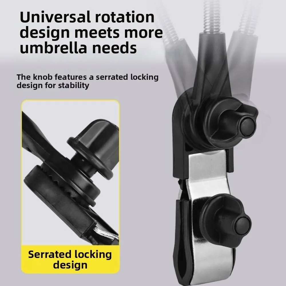 Rainproof Adjustable Umbrella Mount Stand Non-slip Clamp Adjustable Angle Pram Umbrella Bracket Flexible Universal Parasol Shelf