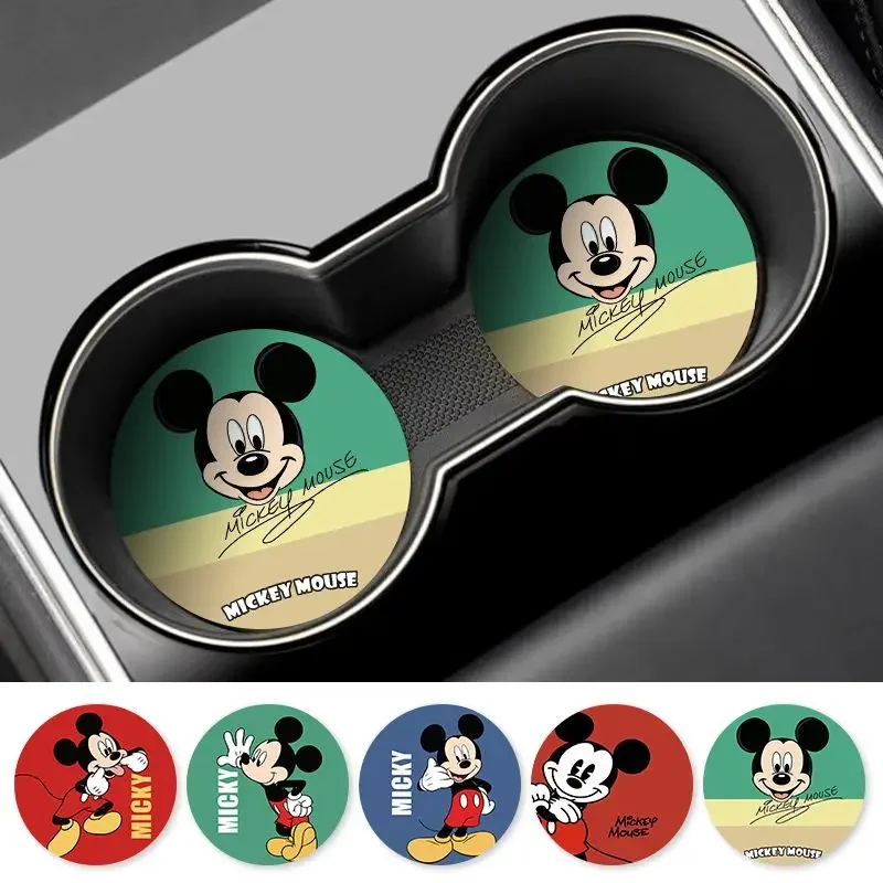 Disney-Mickey Coaster antiderrapante para homens e mulheres, copo de água criativo, acessórios fofos para carros, periféricos de animação, novos