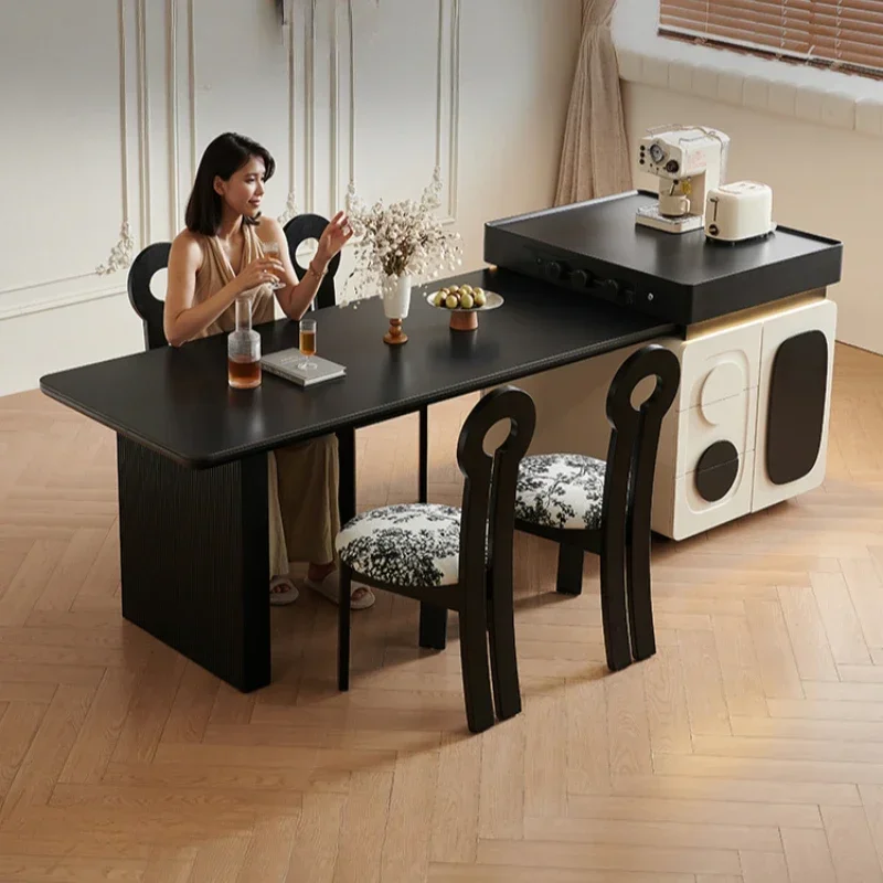 Compact Storage Modern Table Nordic Light Italian Expandable Kitchen Dining Tables Chairs Compact Modern Mesa Salon Furniture