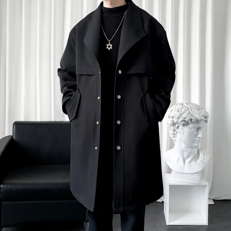 2023 new arrival Autumn jackets men fashion Trench Coat spring Mens High Quality Loose Casual Fashion Coat men size M-XXXL