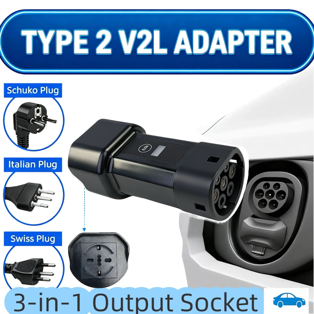 Type2 V2L Discharge Adapter For BYD Atto 3 Dolphin Seal byd dolphin gs byd seal u dm i byd dolphin mini v2l adapter type 2