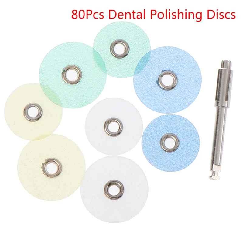 80Pcs Finishing Dental Disc Polishing Strips Mandrel Resin Filling Dentist Tools