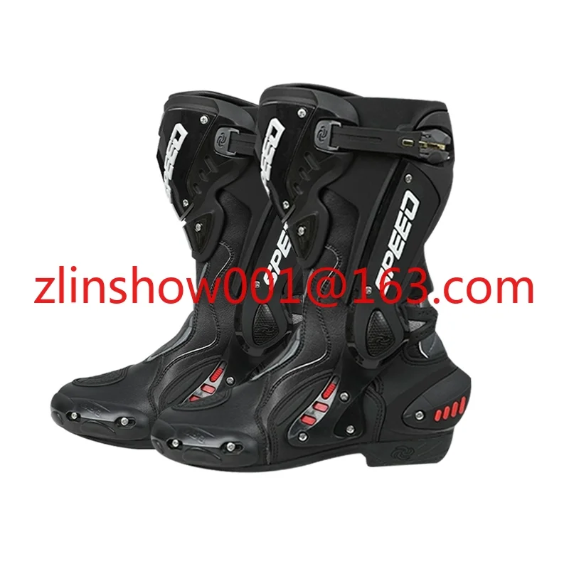 PRO-BIKER Motorcycle Boots Men Women Riding Mid-Calf Ankle Protective Shoes Motorbike Rider Boots Racing Long Boot
