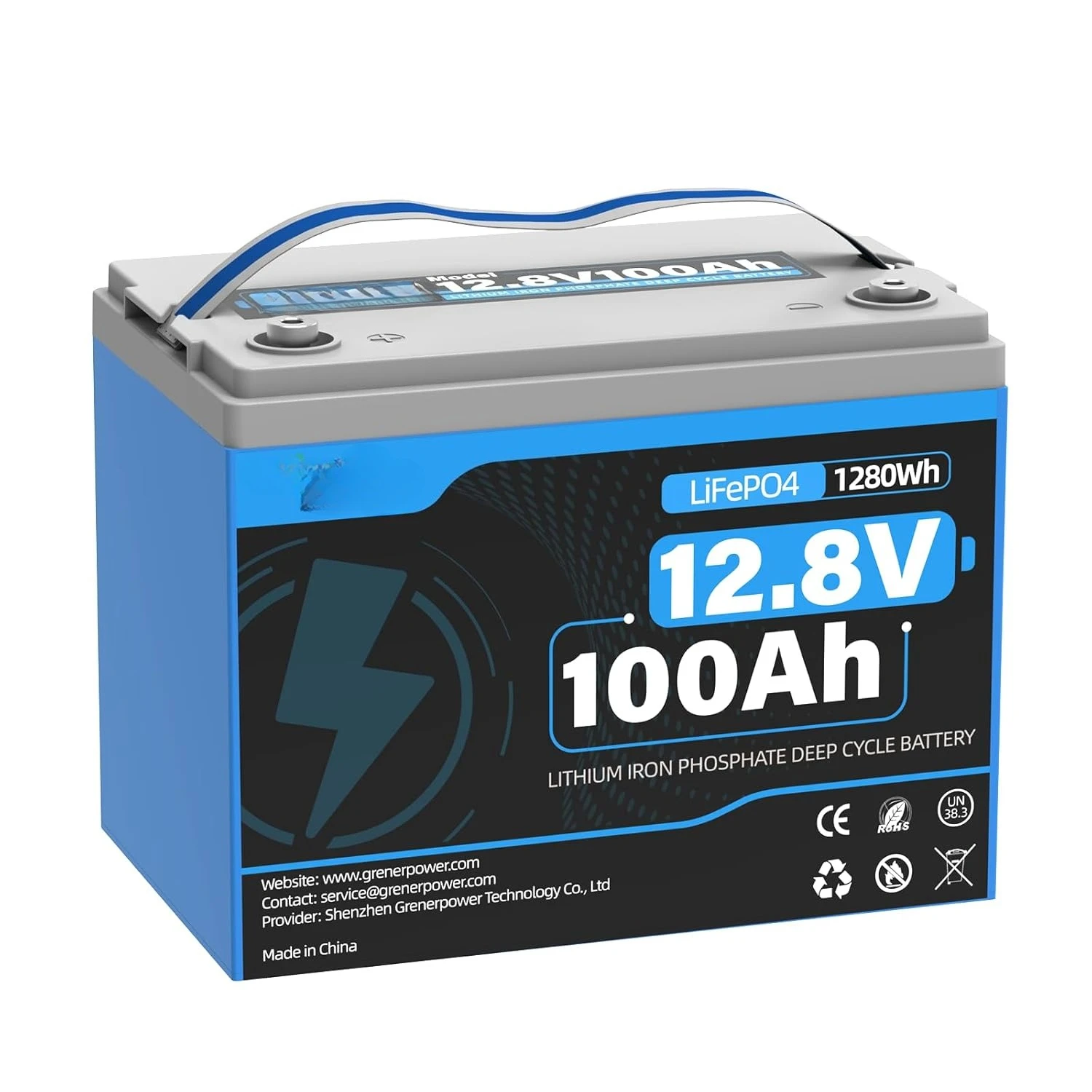 12V 100Ah LiFePO4 Lithium Battery - BCI Group 24 Battery, 15000 Cycles, Built-in Cylindrical Grade A+ Cells & 100A, Customized