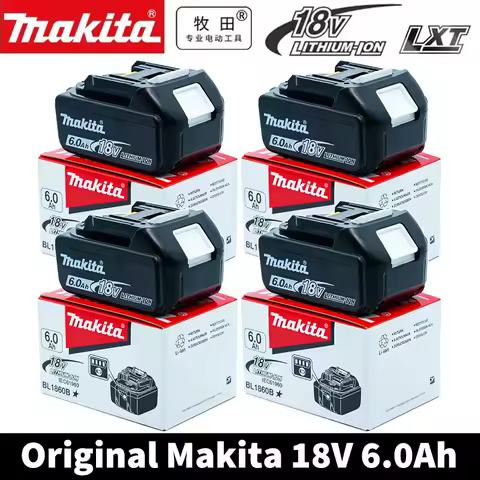Original Makita 18V Battery 6.0Ah Battery BL1860B High Cycle Li-Ion Power Tools Replacement Battery Charger Bundle Available