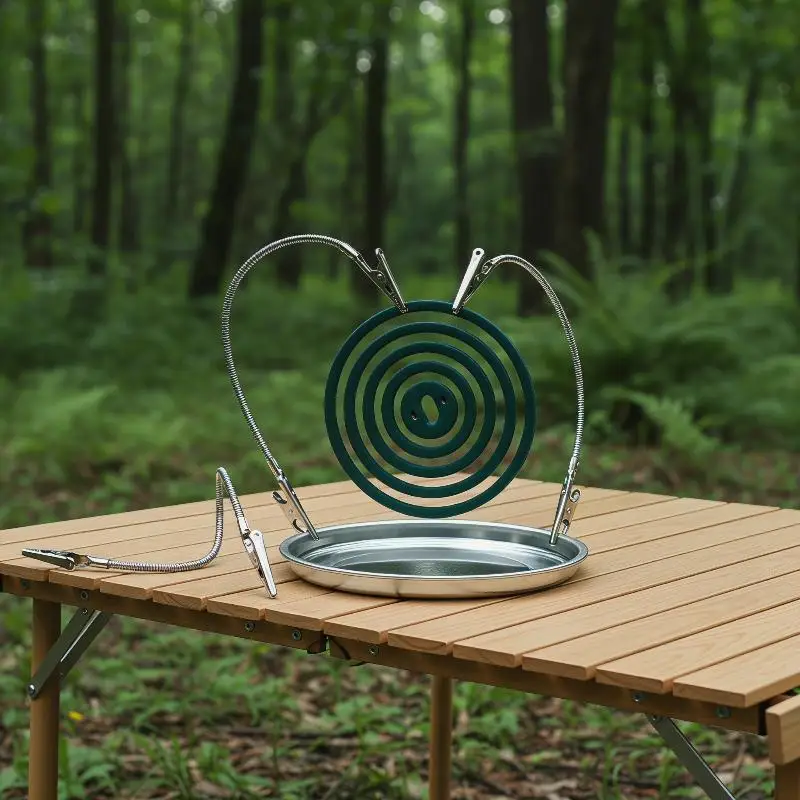 Universal Metal Mosquito Coil Holder Double Headed Fireproof Coil Tray for Home Backyard Patio Camping Hiking Use