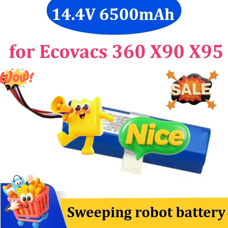 

Новая перезаряжаемая батарея 14.4V 6500mAh для робота-пылесоса Ecovacs 360 X90 X95