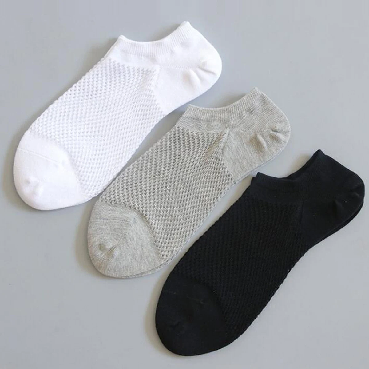 1 Pair Men\'s Fashion Happy Summer Autumn Non-slip Invisible Cotton Socks Male Ankle Sock Slippers Breathable Socks