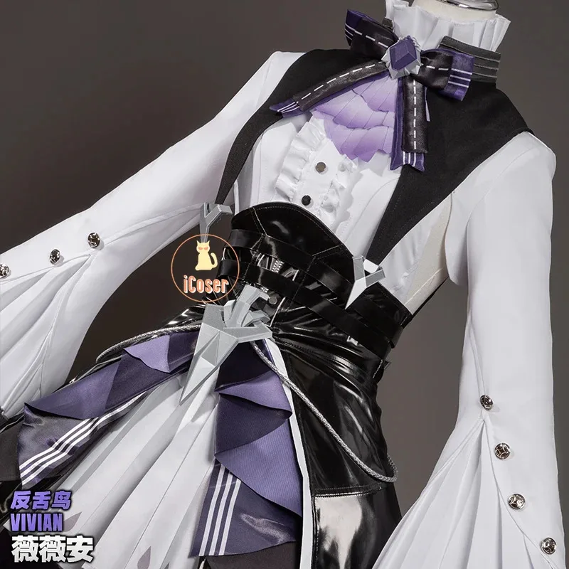 25COSZenless منطقة صفر فيفيان تأثيري حلي شعر مستعار فستان موحد أغطية الرأس الطائر المحاكي كرنفال حفلة الهالوين للنساء الفتيات Pr