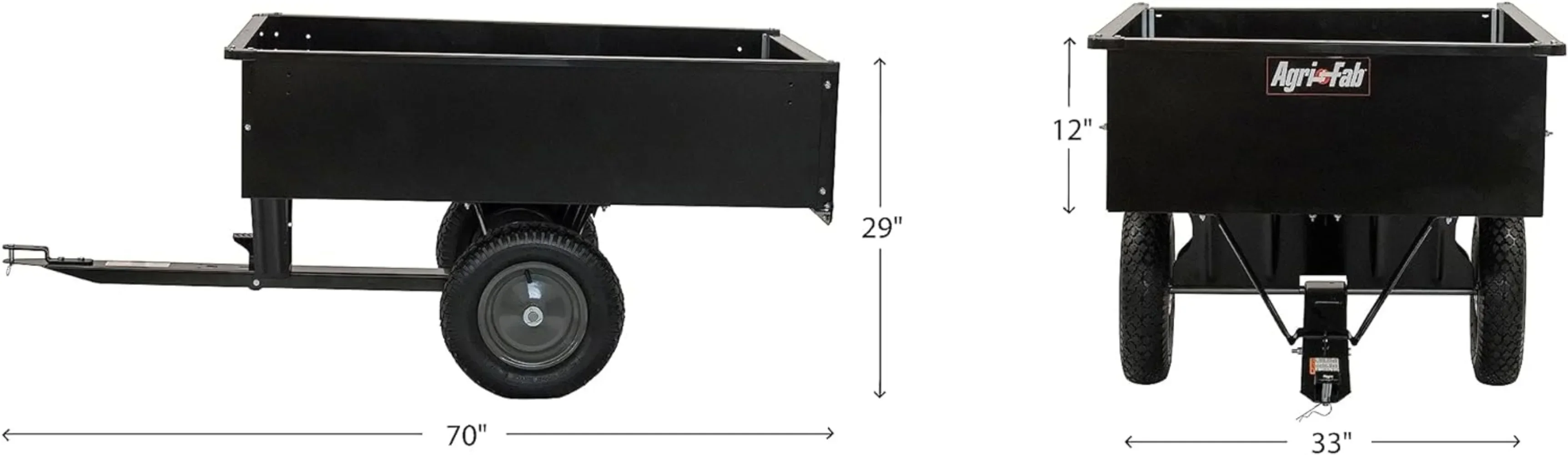 750-Pound Max Utility Tow Behind Dump Cart, Black 45-0101 Easy Maintenance