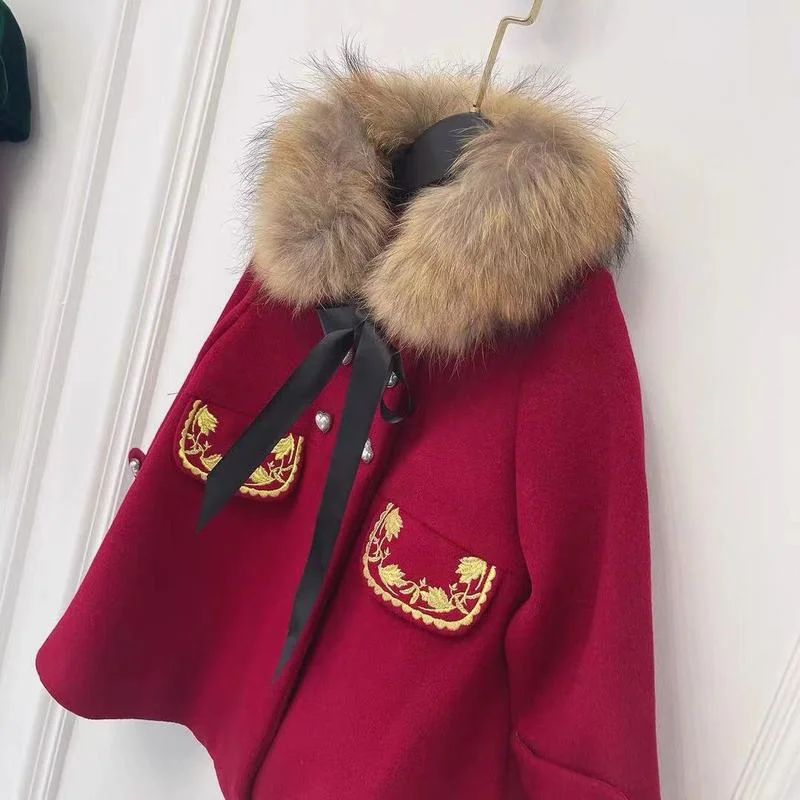 Spanish Girls Winter Wool Coat Warm Christmas Jacket for Kids Toddler Girl Coat Winter Clothes by Spanish Designers
