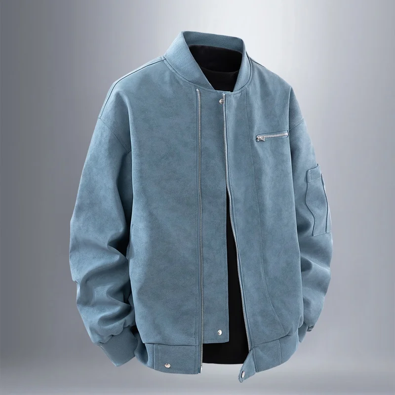 

Модная повседневная кожаная куртка на молнии, ветрозащитная мужская одежда, дышащие удобные парки Roupas Masculinas высокого качества