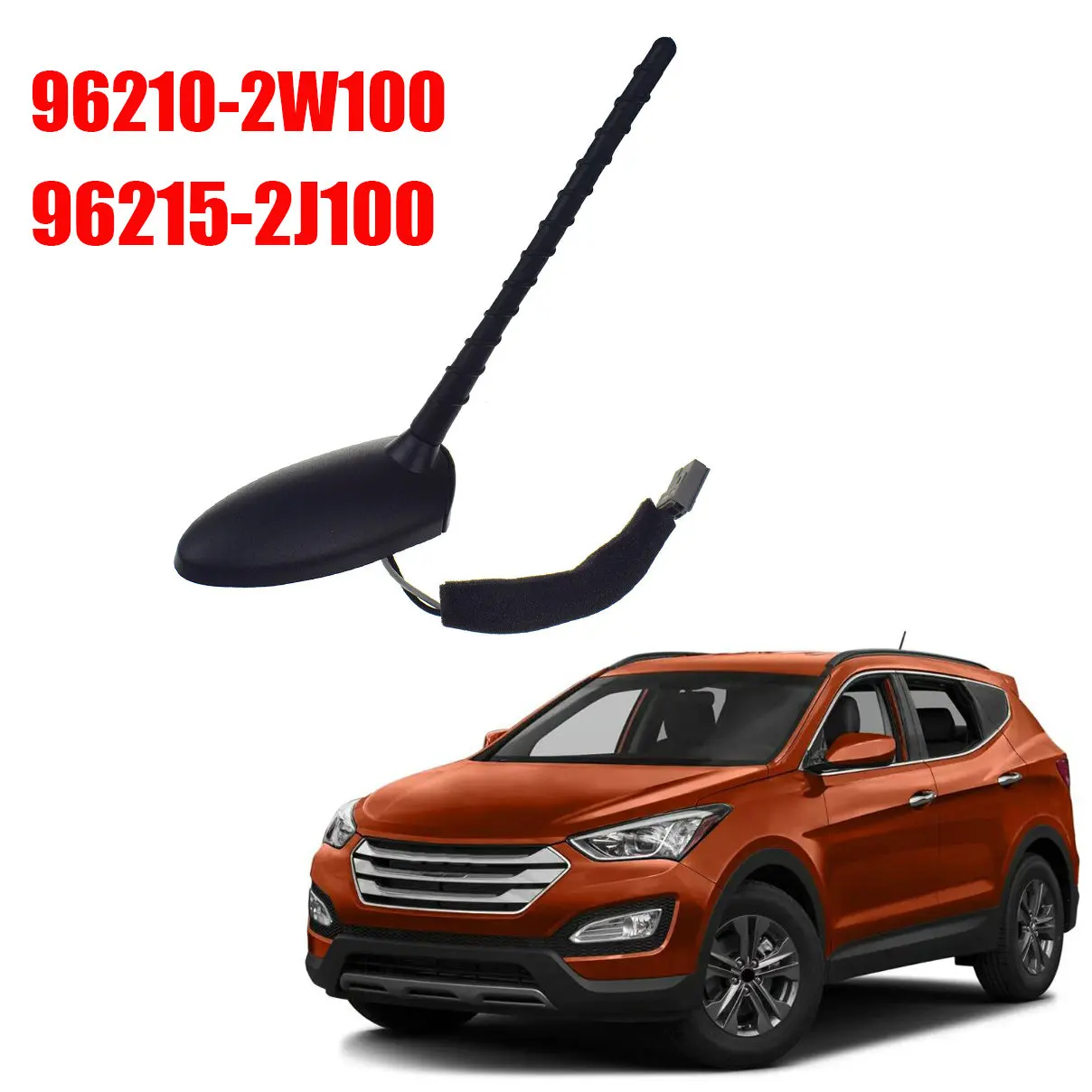 1set 962152J100 962151W000 96210-2W100 ABS Roof Antenna Pole & Base For Hyundai Tucson Accent Santa Kia Forte Sportage