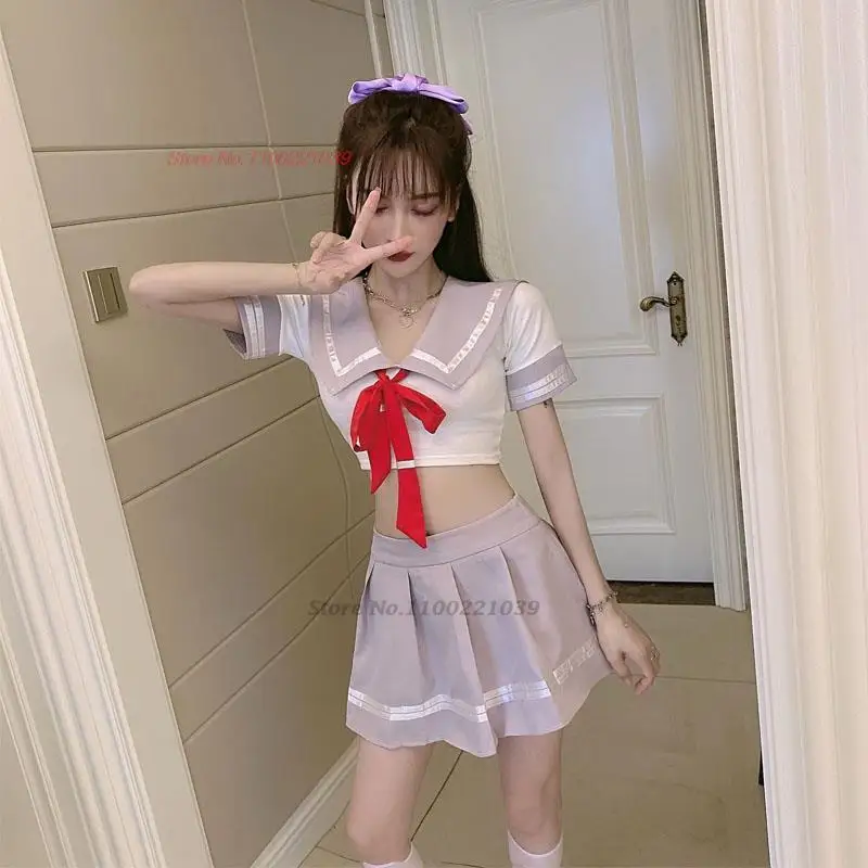 女の子のための日本の制服、セクシーな学生服、女性のためのネイビースーツ、jkスーツ、セーラーブラウス、プリーツスカート、2021