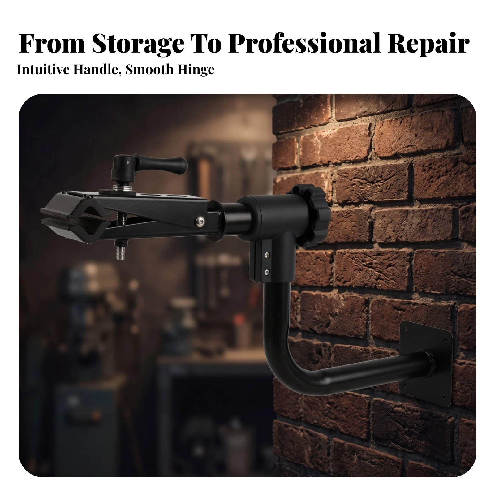 Wall-Mounted Bike Repair Stand Sturdy Bike Repair Stand with Mounting Plates Stable Easy-to-Use for Cyclists, Garage, Workshop
