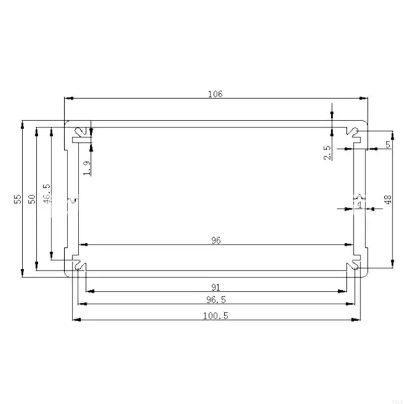 Passive Cooling Enclosure Box 55 x 106 x 200 mm, Black Aluminum Shell with Ribbed Exterior and End Plates for LED Driver