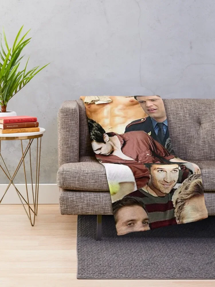 Sebastian Stan Photo Collage Throw Blanket Kid'S Plaid on the sofa Blankets