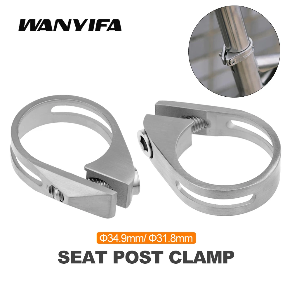 Wanyifa 34.9mm/31.8mm Titanium Bicycle Seat Post Clamp MTB Bike Saddle Seat Post Clamp