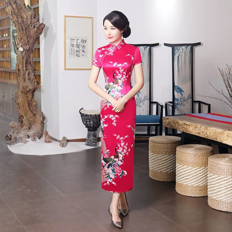 

Embroidery Chinese Cheongsam Dress Female Vintage Sexy Qipao Elegant Oriental Party Split Dresses Traditional Folk Cheongsam