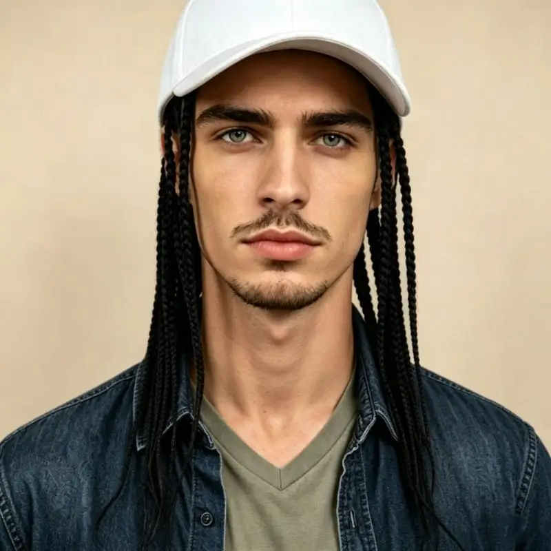 New Baseball Cap Wig Hip Hop Hat Peaked Cap Daily Wear Wig Hair Dreadlocks Cap 40cm