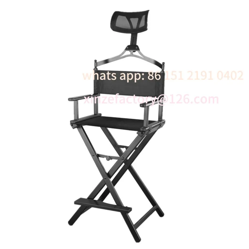 Sedia da regista personalizzabile Confezione piccola pieghevole Sedia pieghevole professionale in lega di alluminio Sedia per trucco da esterno
