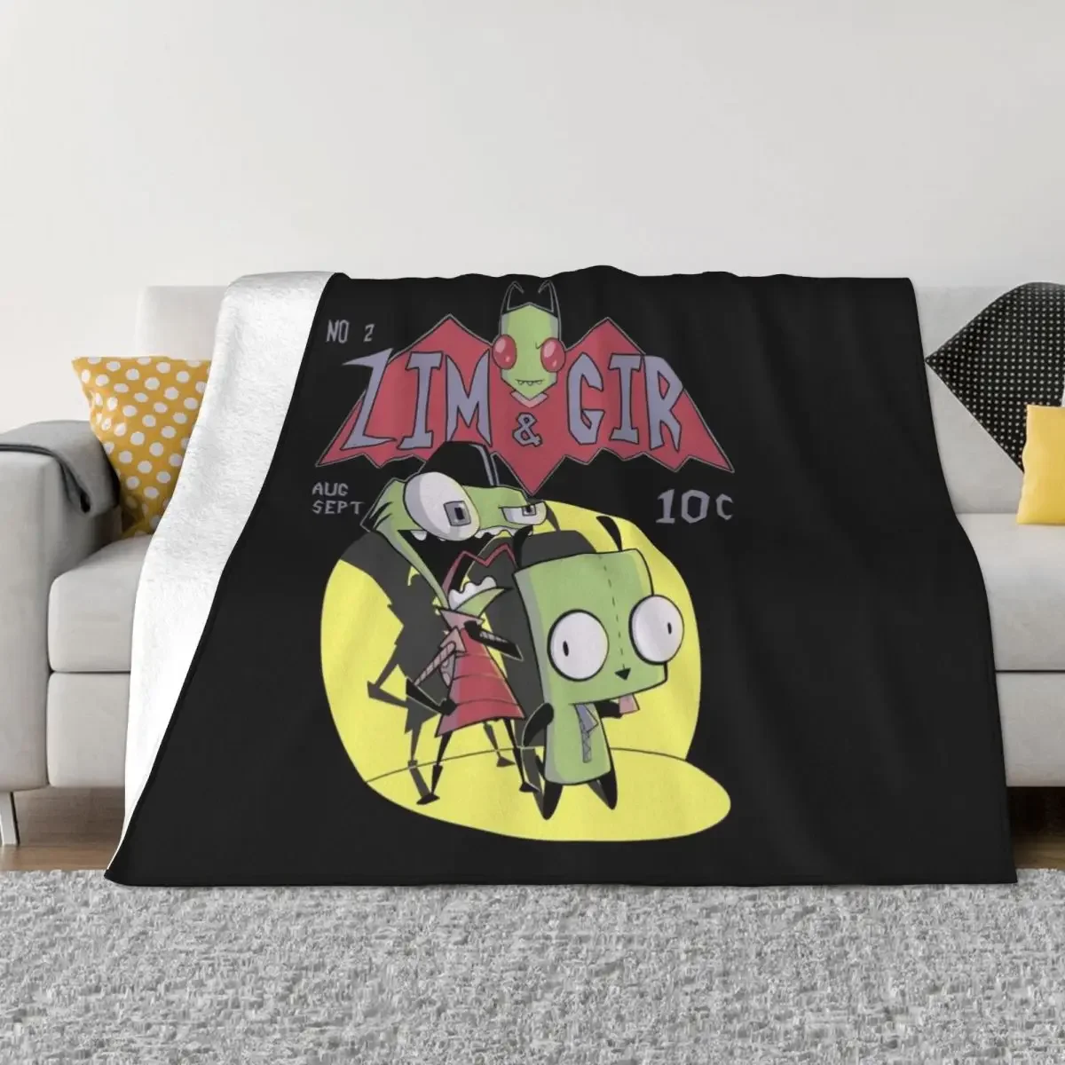 Zim and Gir Throw Blanket Luxury Designer Blanket warm blanket for winter Luxury Throw Blanket blankets and blankets