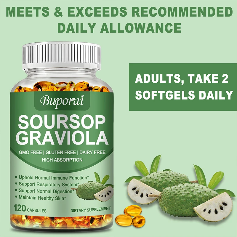 Soursop Graviola - Immune Enhancement Promote Digestion & Cellular Health, Improve Mood and Relieve Stress