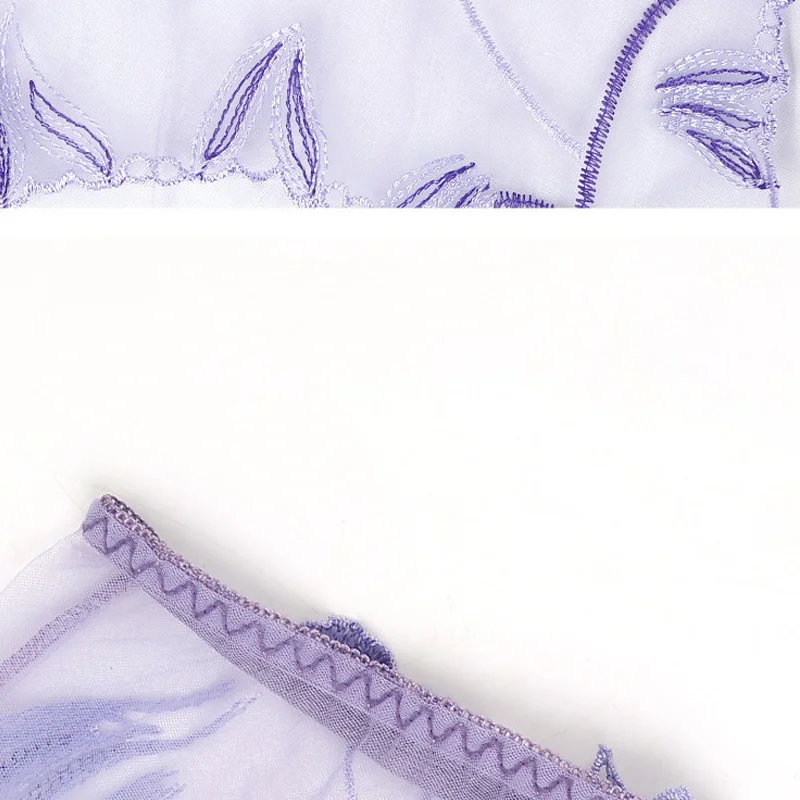 المرأة مثير الملابس الداخلية منظور زهرة التطريز منخفضة الخصر الملابس الداخلية الدانتيل سراويل رقيقة جدا تنفس ملخصات تمتد زائد Siz