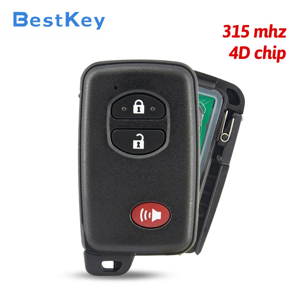 Best Key FCC HYQ14ACX PN 89904-47230 3 Button 315MHz 4D Chip Smart Key for 2009-2017 Toyota Prius 4Runner Venza