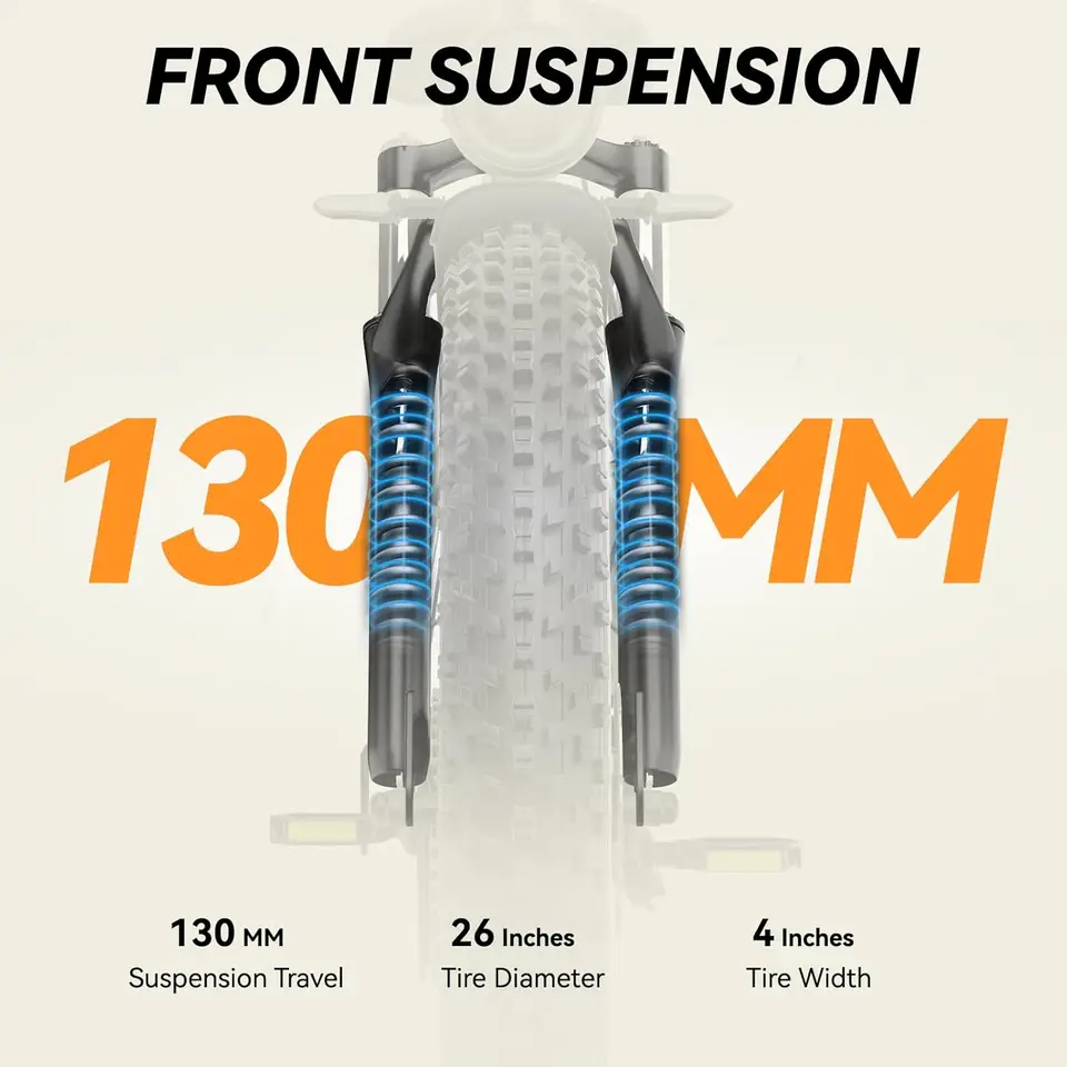 52V 5000W Peak Dual Motor Electric Bike for Adults, 1300Wh Battery, Up to 45MPH  100 Miles Range, 26" x 4.0 Fat Tire Electric image 8