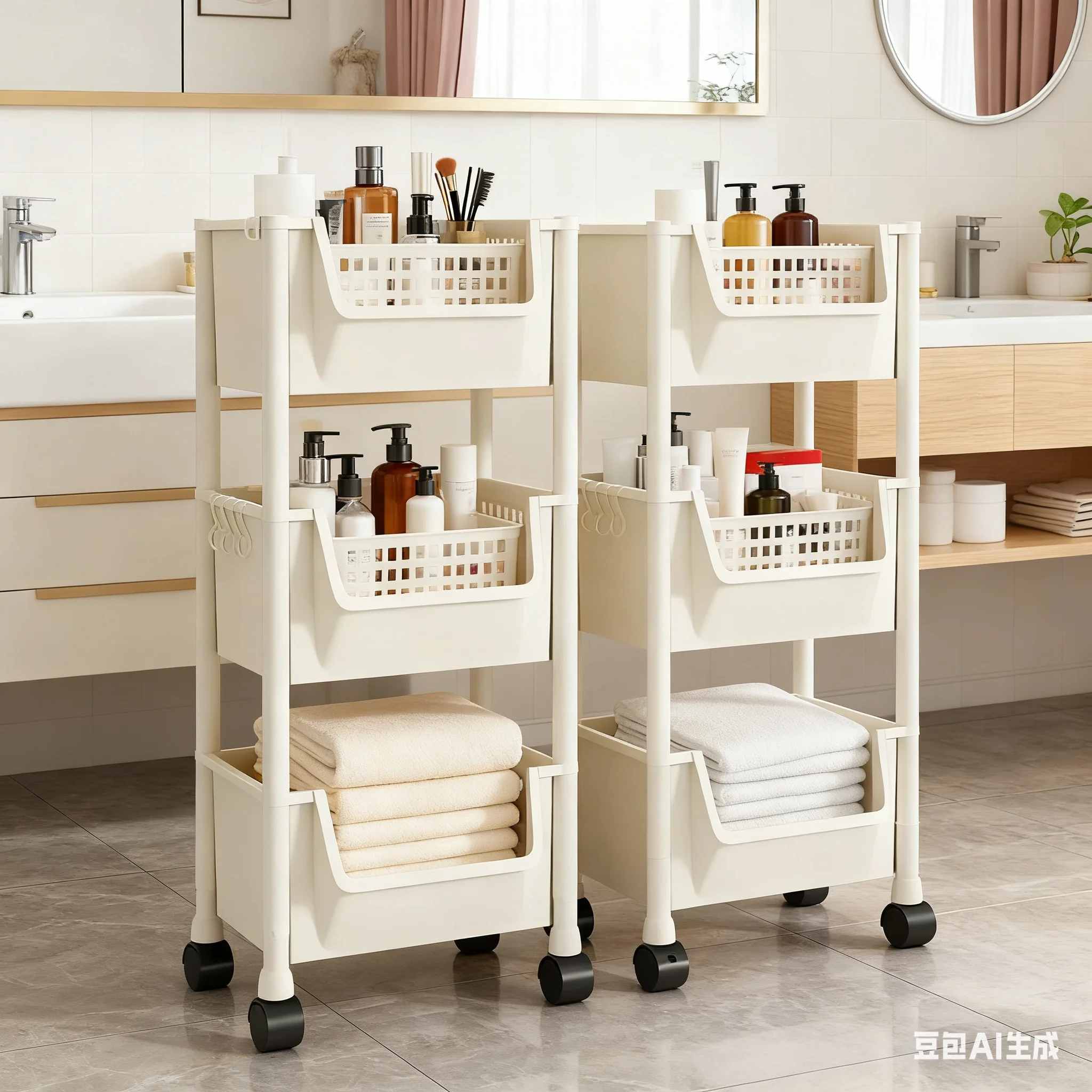 متعددة الطبقات وجبات خفيفة عربة غرفة المعيشة المتنقلة رف الكتب مع عجلات الحمام المطبخ ضيق شق خزانة عربة بلاستيكية المنظم #4