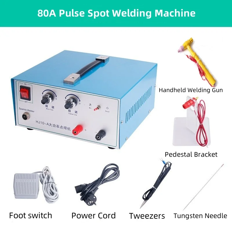 80A Pulse Spot Welding Hand Held Pulse Spot Welder Spot Welding Machine Gold And Silver Jewelry Processing