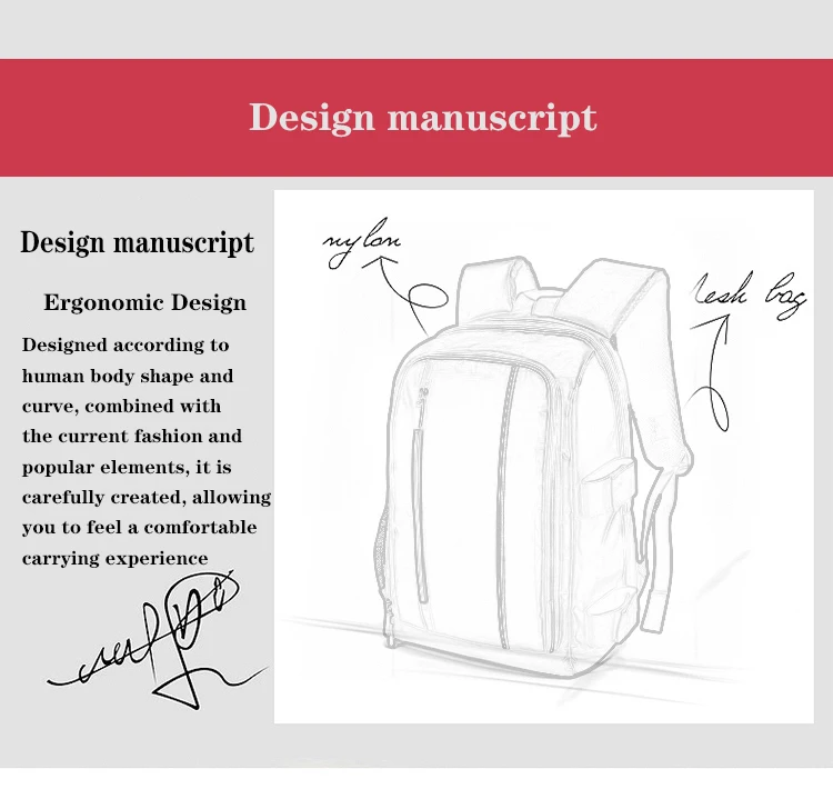 JINNUOLANG Unisex Foto Wasserdichter Rucksack Kamera Schultertaschen Nylontasche Passend für 15,6'' Laptop Reisen Outdoor DSLR Mochila – Detail 6