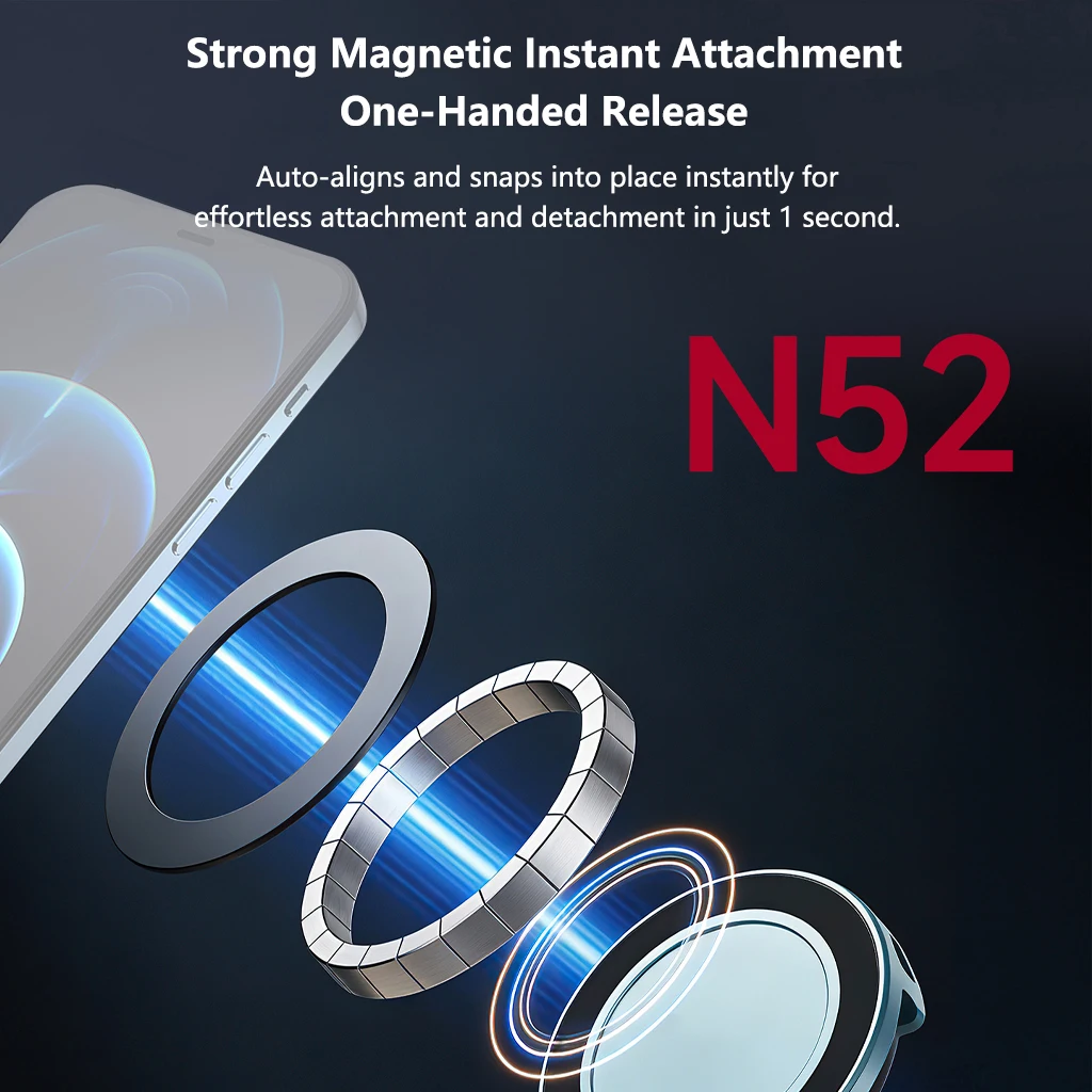 Magnetische Handy-Stativhalterung mit Action-Kamera-Adapter für MagSafe iPhone 16 15 14 13 12 Schnellwechsel-Adapter-Halterung – Detail 5