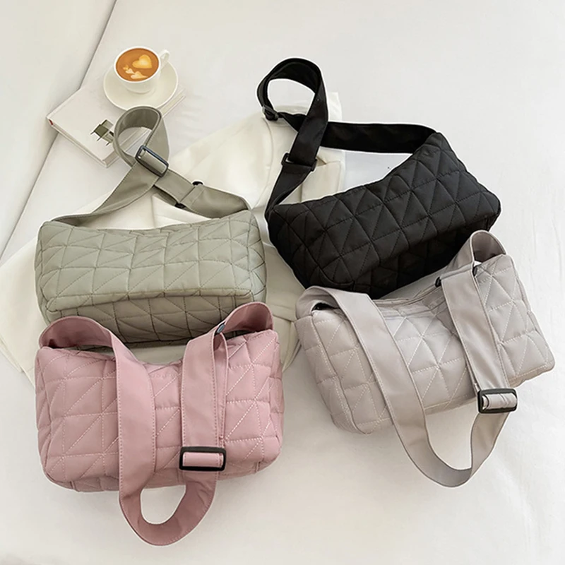 New Winter Space Cotton Large Capacity Shoulder Bags For Women Soft Padded Down Crossbody Handbag Totes Travel Messenger Bag