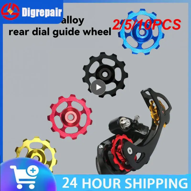 2/5/10PCS T Aluminum Alloy MTB Rear Derailleur Pulley Jockey Road Bike Guide Roller Tensioner Part Cycling Accessory