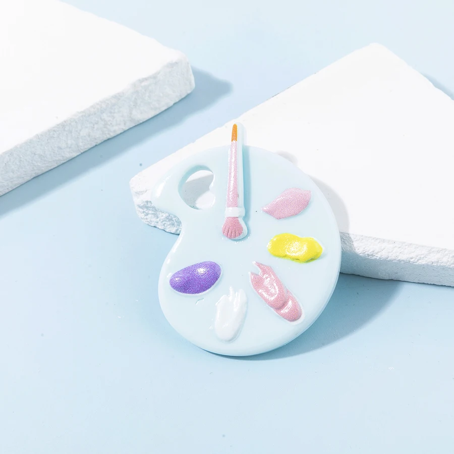 6pcs Mini Palette Resin Charms Pendant Set for DIY Keychains