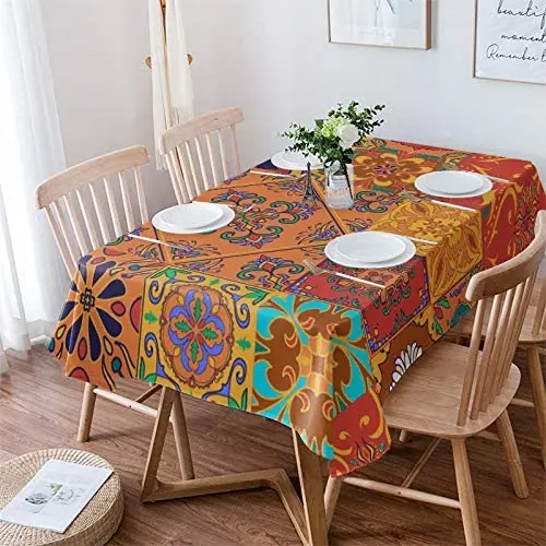 

Classic Texture Pattern Rectangle Tablecloth Kitchen Table Decor Washable Waterproof Tablecloth for Wedding Party Decorations