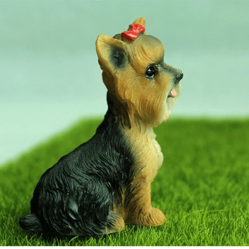 Mini Schnauzer Dog Miniature Fairy Figurines Landscape Bonsai Figurines Mini Garden Home Toy Gifts Fairy Garden Decorations