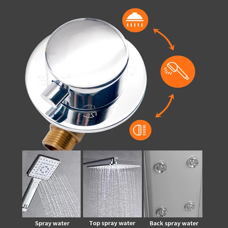 Thermostatic Shower Mixer Tap - Anti-Scald Bathroom Faucet with Threaded Connection for Shower Room, Brass Valve & Ceramic Cartr