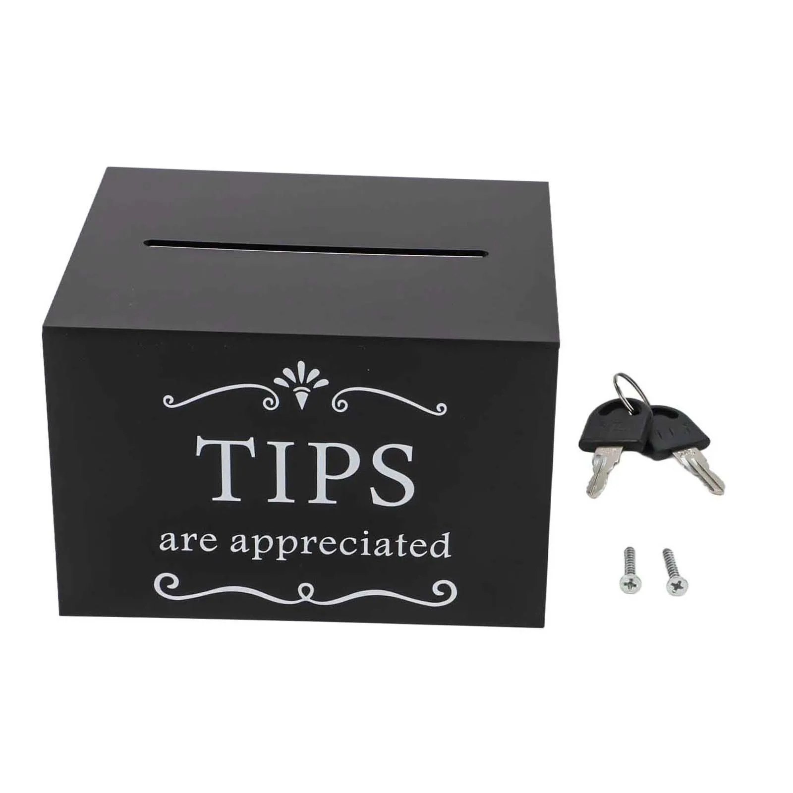 for acrylic Donation Box with Key Wall Mountable or Flat Design Transparent for Easy Viewing Great for Home and Office