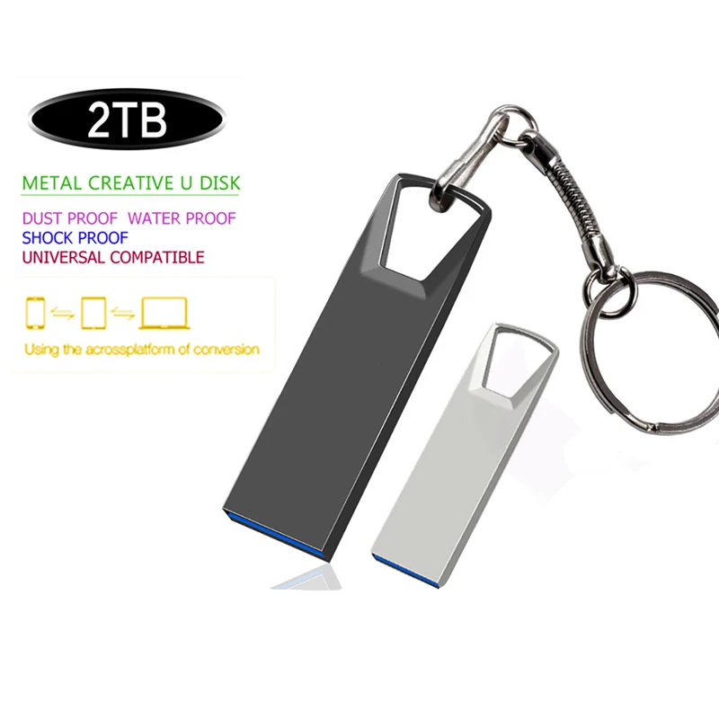 NEW usb flash drive 2TB pen drive pendrive флешка metal u disk memoria cel usb 2TB stick gift for phone /PC/Car/TV free logo