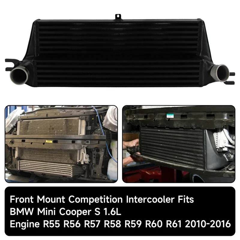Black/Silver Front Mount Intercooler for Mini Cooper S 1.6L R55 R56 R57 R58 R59 R60 R61